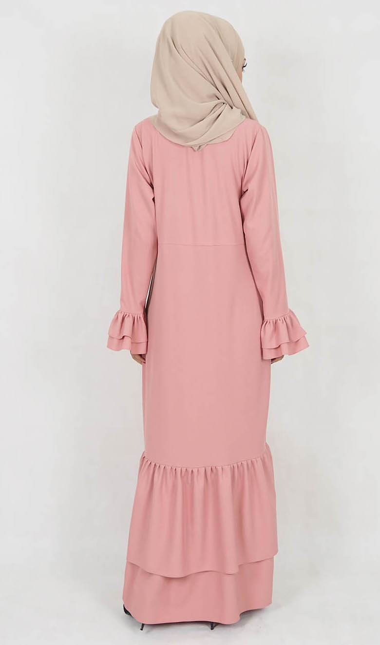 SW5036 Lovely Jubah (Plus Size) Dusty Pink