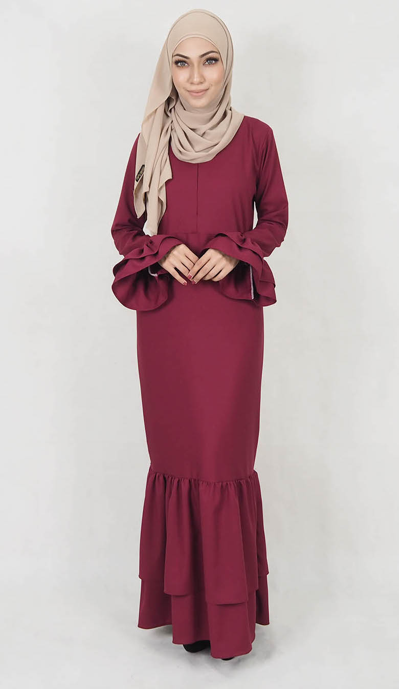 SW5036 Lovely Jubah (Plus Size) Maroon