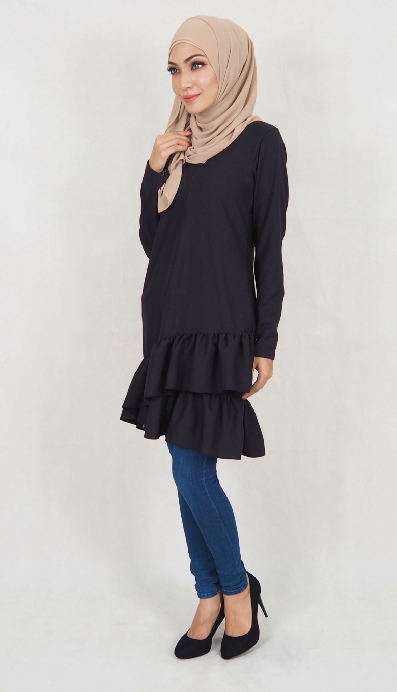 SW5037 Trendy Blouse (Plus Size) Black