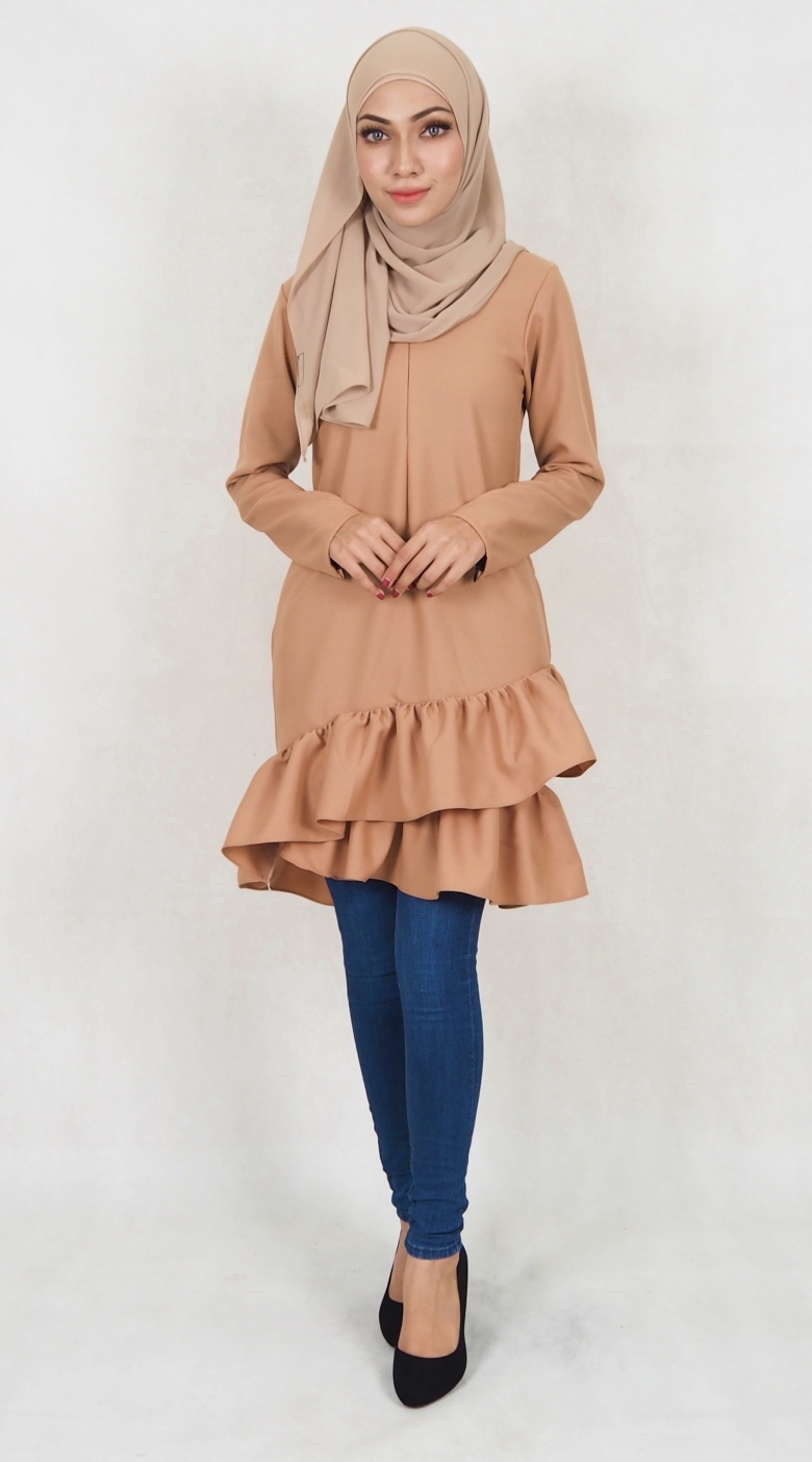 SW5037 Trendy Blouse (Plus Size) Dark Brown