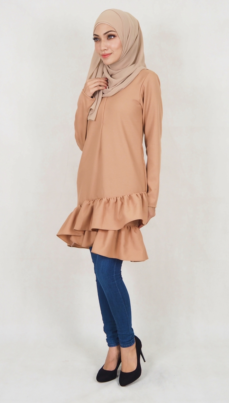 SW5037 Trendy Blouse (Plus Size) Dark Brown