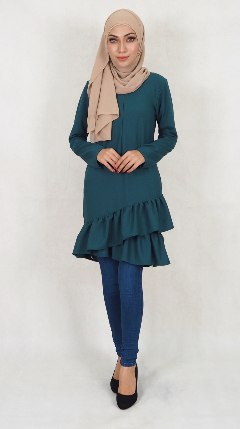 SW5037 Trendy Blouse (Plus Size) Emerald Green