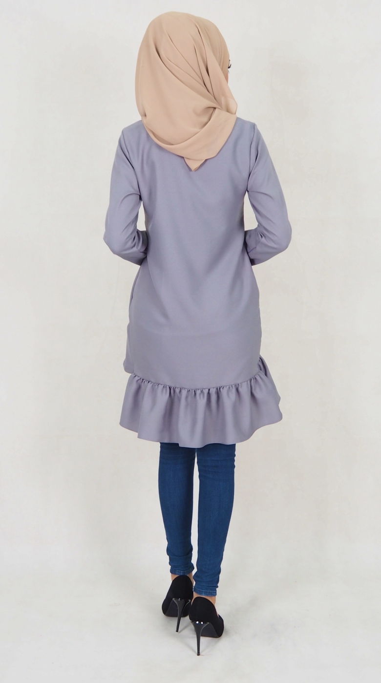 SW5037 Trendy Blouse (Plus Size) Grey