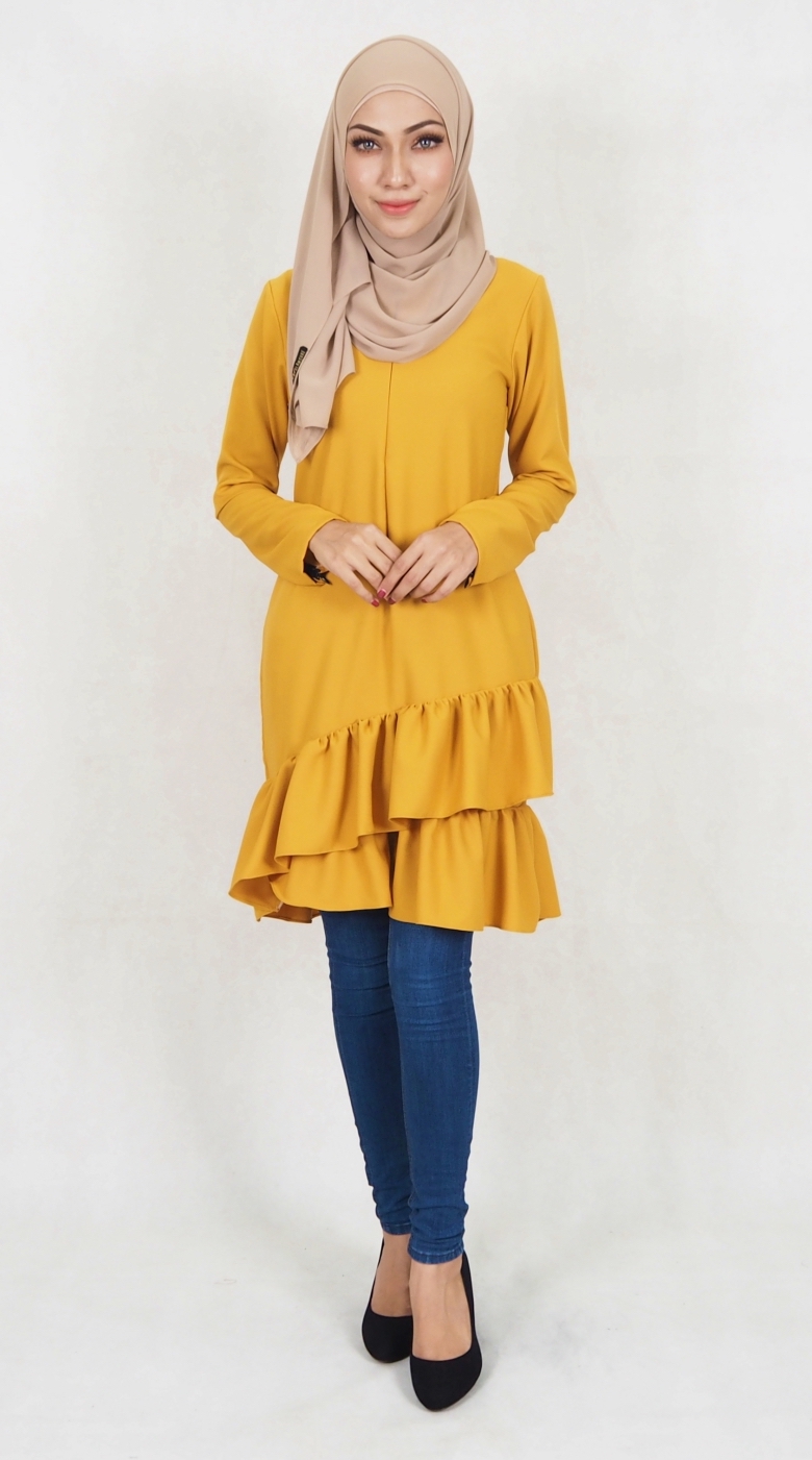SW5037 Trendy Blouse (Plus Size) Mustard