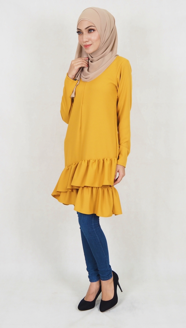 SW5037 Trendy Blouse (Plus Size) Mustard