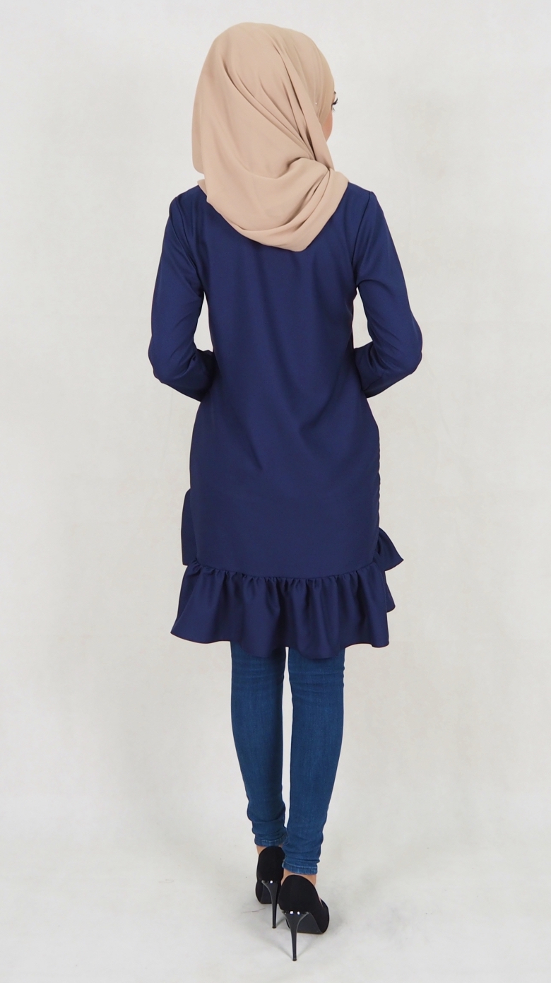 SW5037 Trendy Blouse (Plus Size) Navy