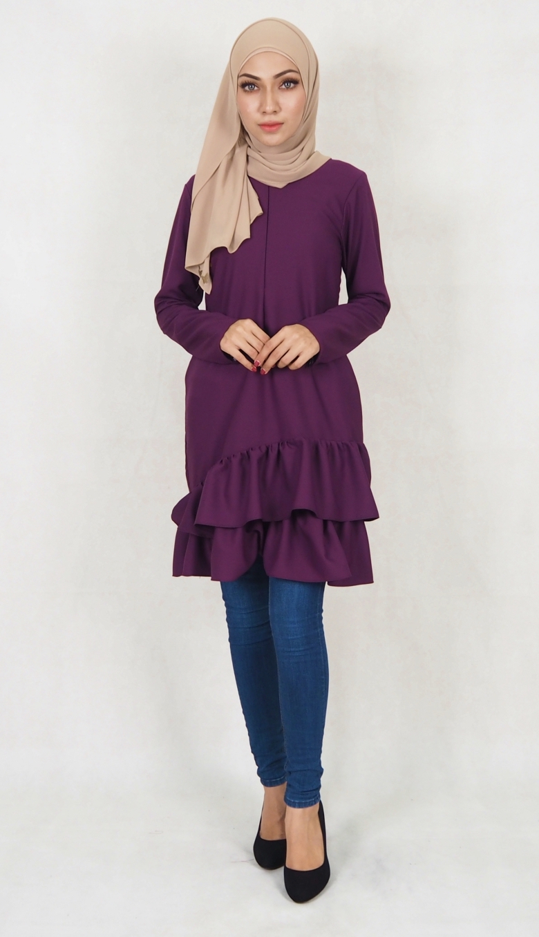 SW5037 Trendy Blouse (Plus Size) Purple