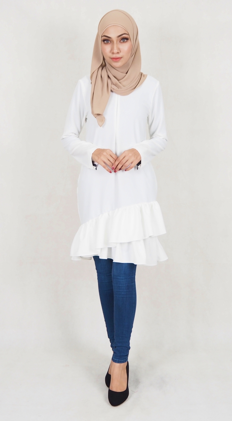 SW5037 Trendy Blouse (Plus Size) White