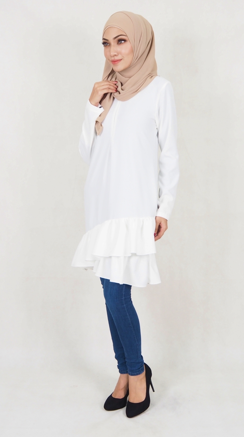 SW5037 Trendy Blouse (Plus Size) White