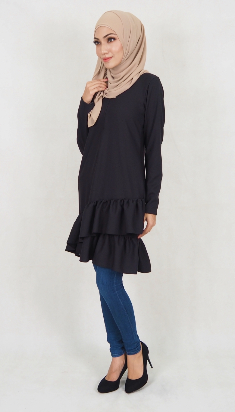 SW5038 Trendy Blouse (Plus Size) Black