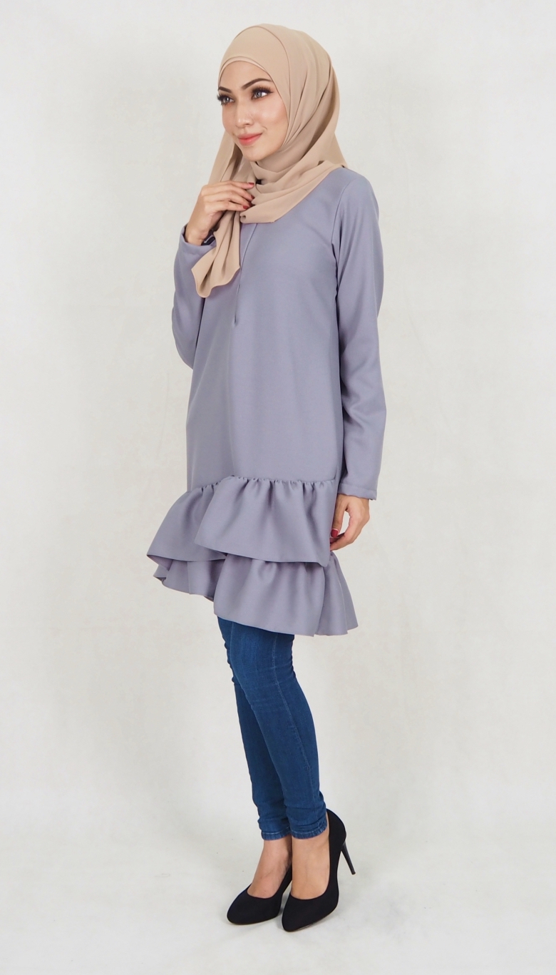 SW5038 Trendy Blouse (Plus Size) Grey