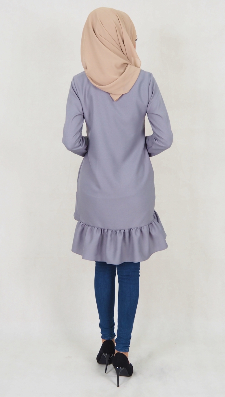 SW5038 Trendy Blouse (Plus Size) Grey