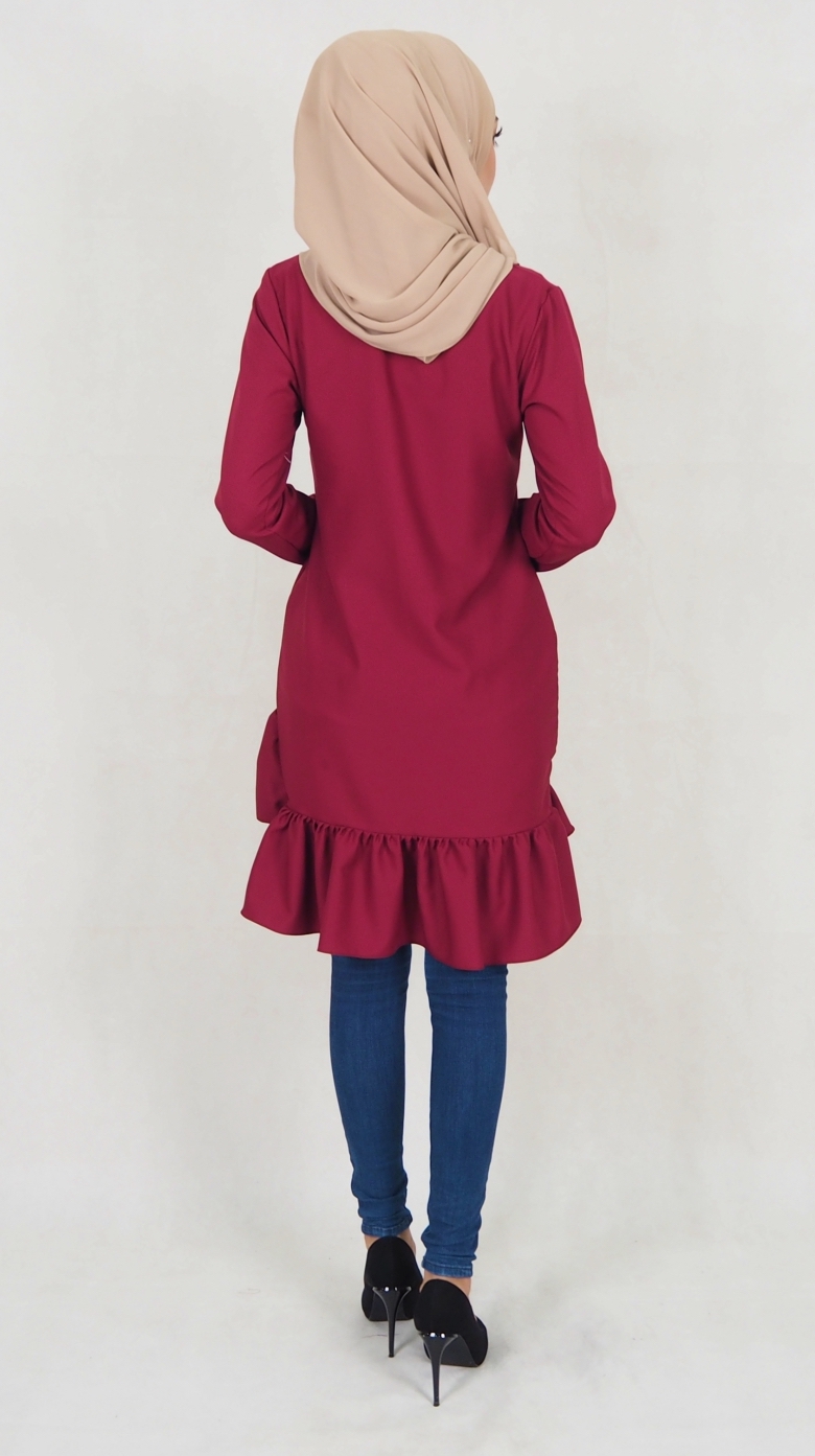 SW5038 Trendy Blouse (Plus Size) Maroon