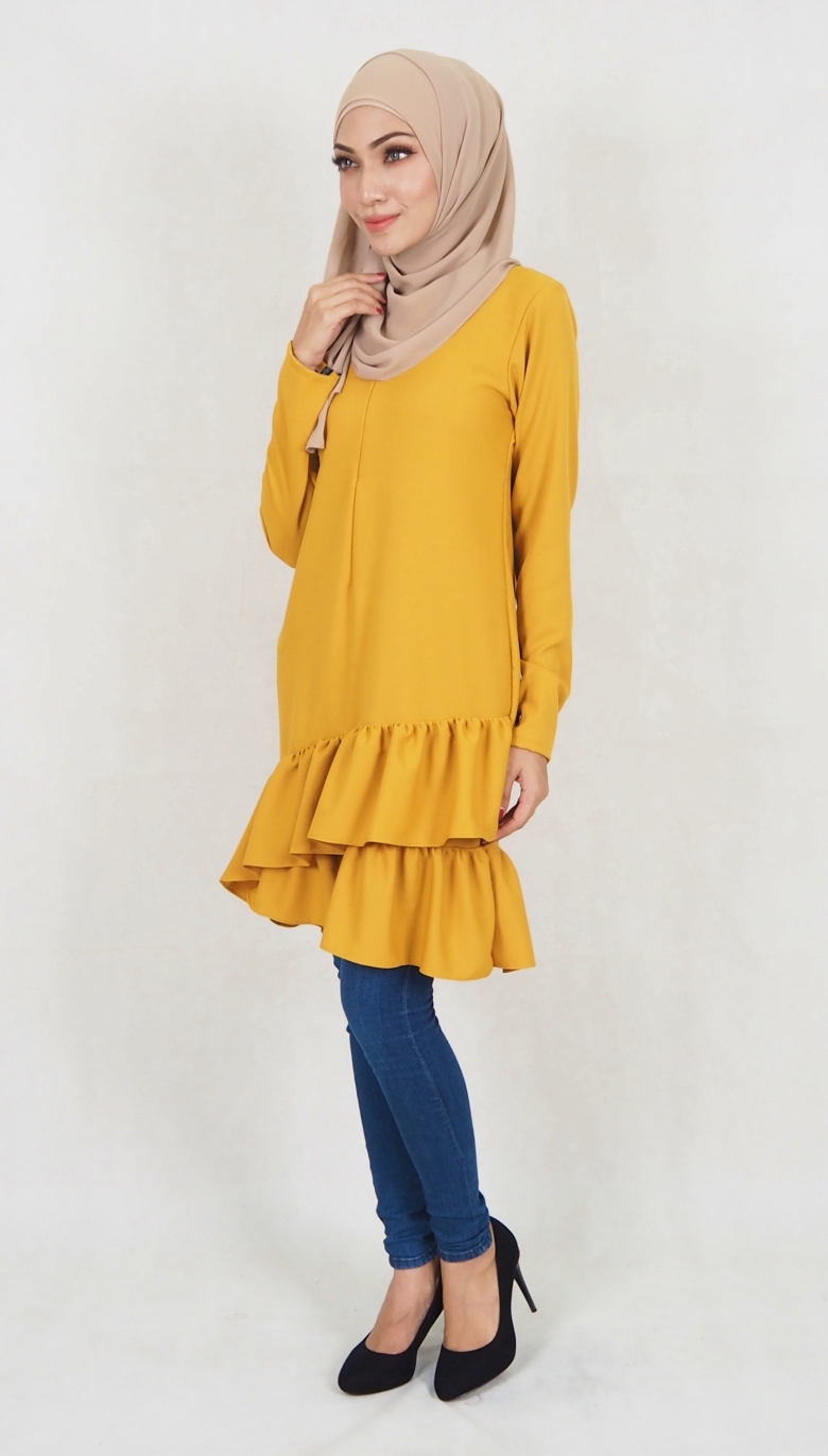 SW5038 Trendy Blouse (Plus Size) Mustard