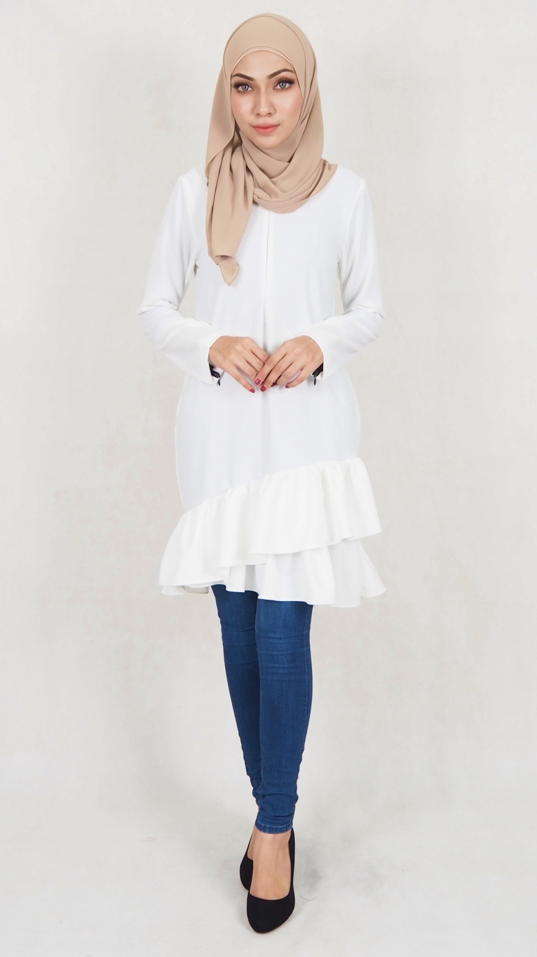 SW5038 Trendy Blouse (Plus Size) White