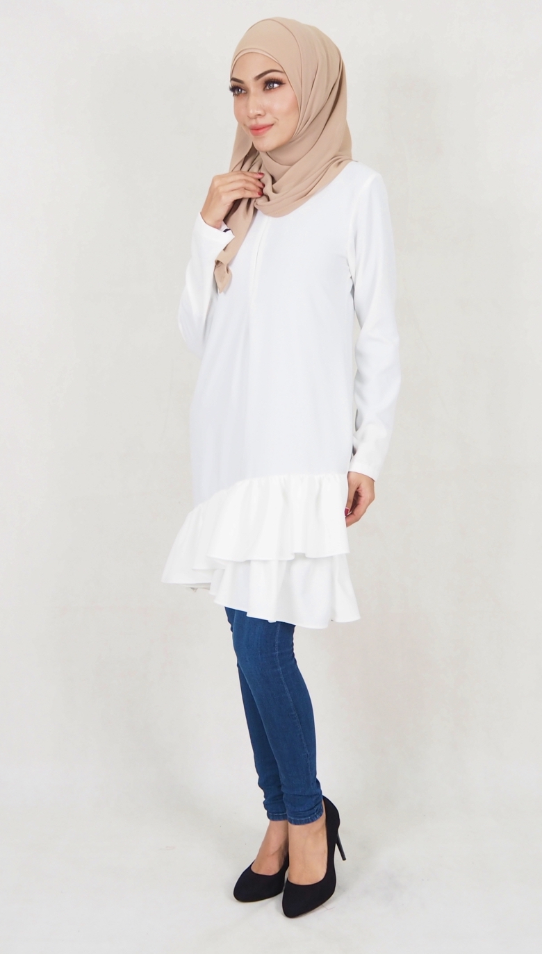 SW5038 Trendy Blouse (Plus Size) White