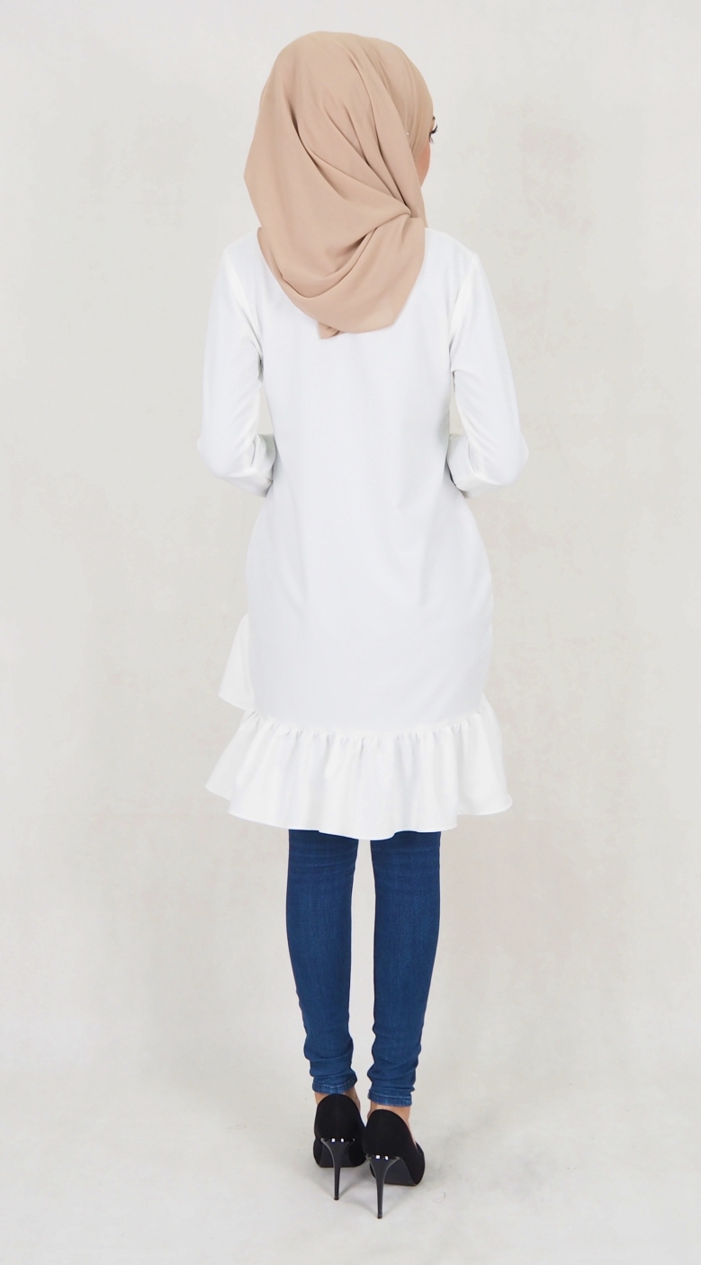 SW5038 Trendy Blouse (Plus Size) White