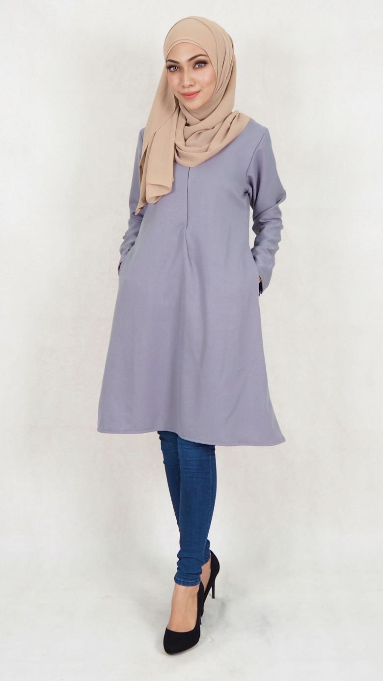 SW5039 Fashion Blouse (Plus Size) Grey