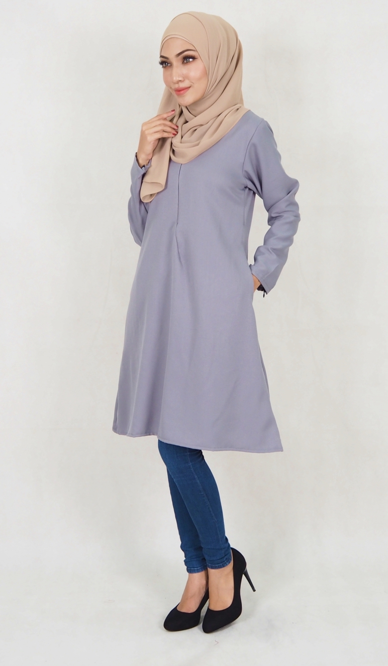 SW5039 Fashion Blouse (Plus Size) Grey