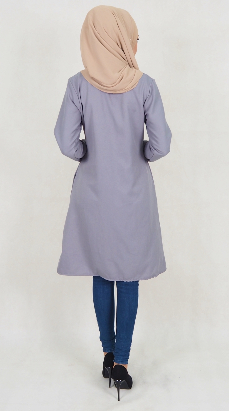 SW5039 Fashion Blouse (Plus Size) Grey