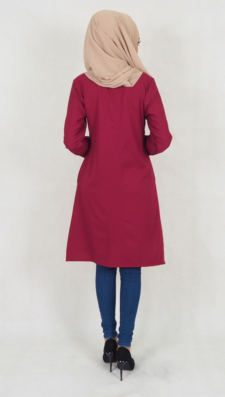 SW5039 Fashion Blouse (Plus Size) Maroon
