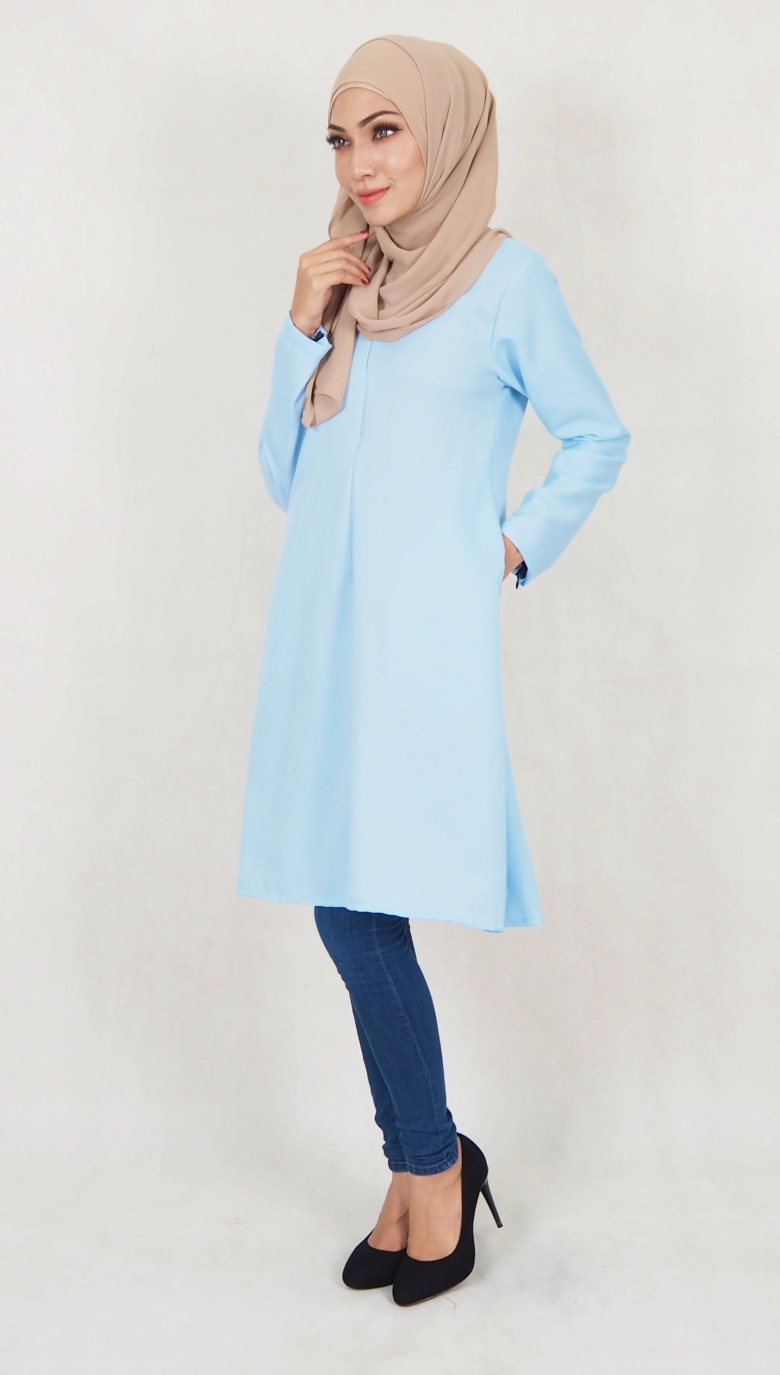 SW5040 Fashion Blouse (Plus Size) Light Blue