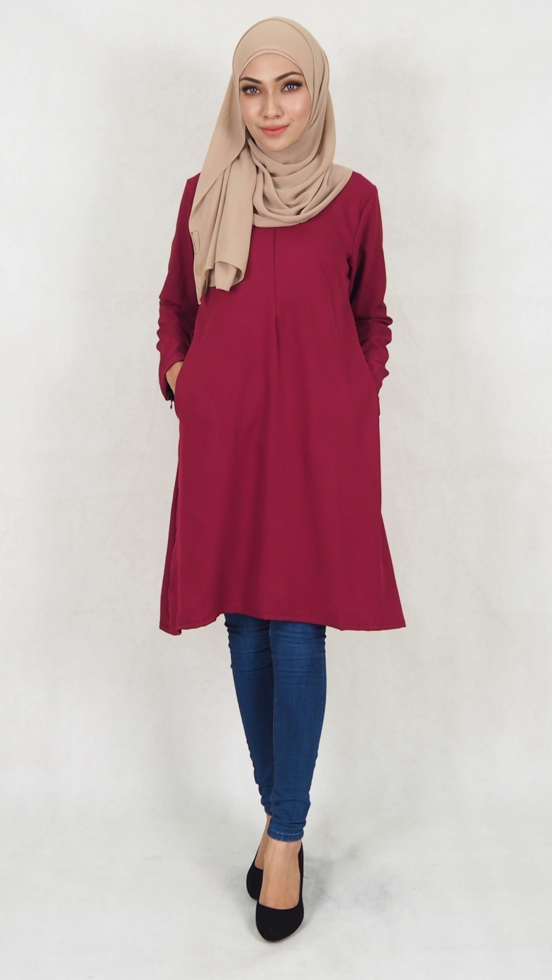 SW5040 Fashion Blouse (Plus Size) Maroon