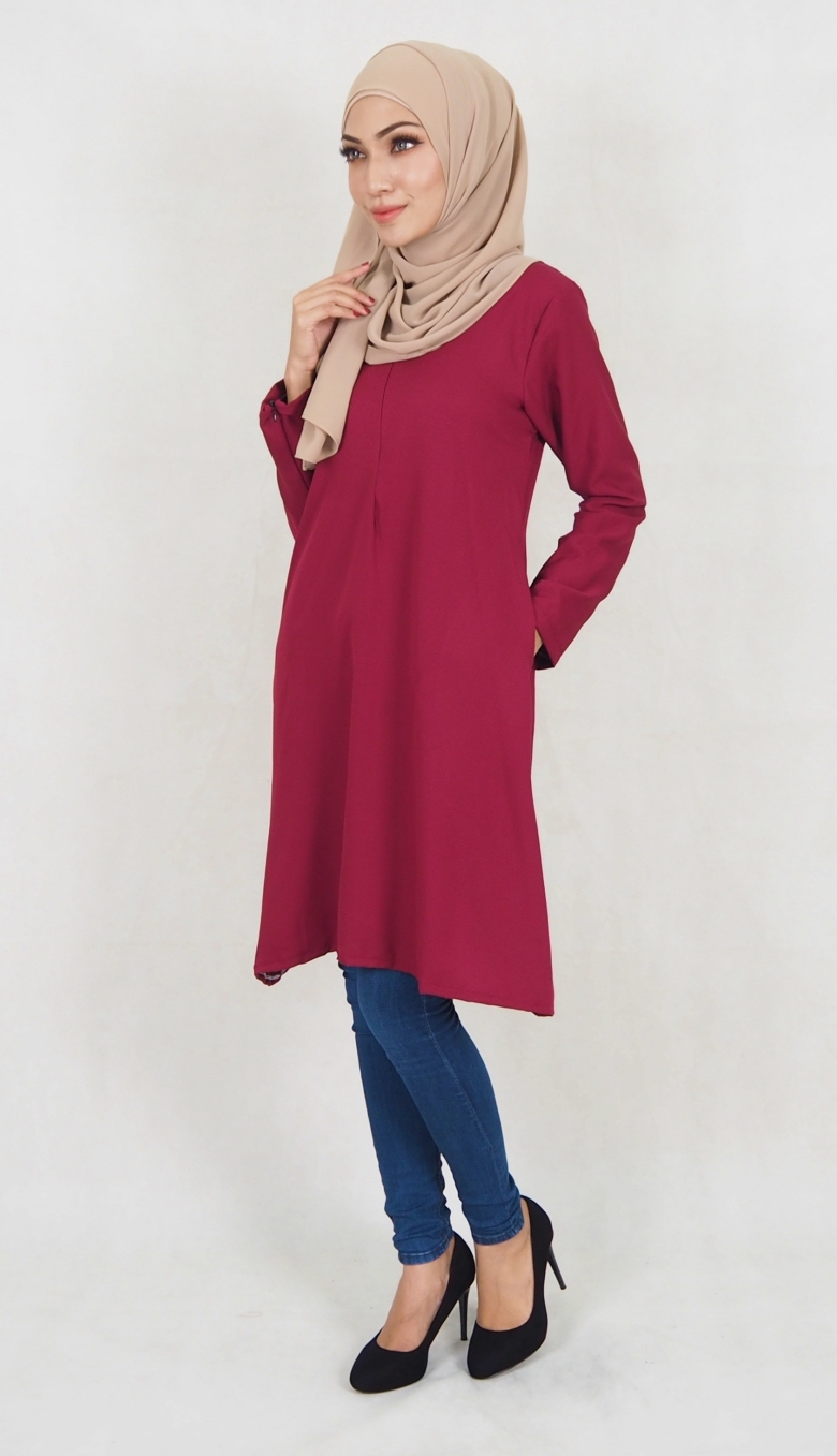 SW5040 Fashion Blouse (Plus Size) Maroon