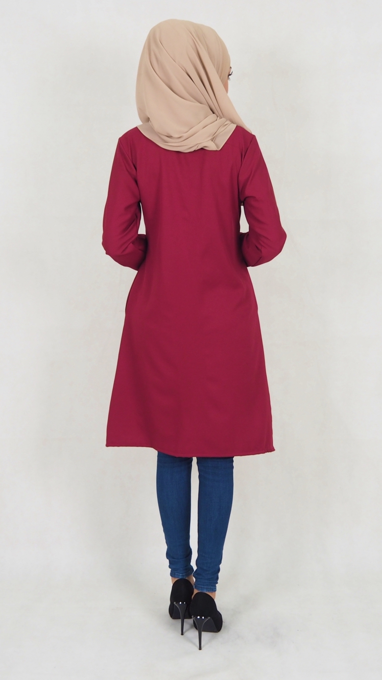 SW5040 Fashion Blouse (Plus Size) Maroon