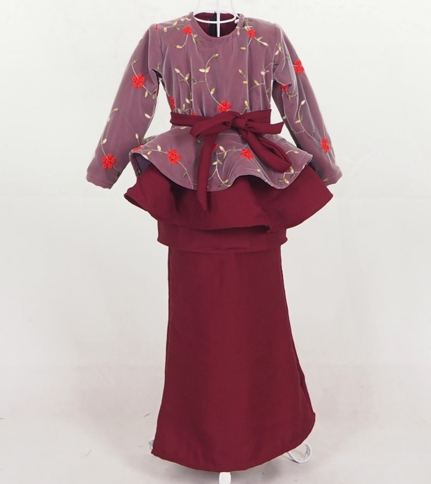 SW5046 Kid's Baju Kurung Maroon