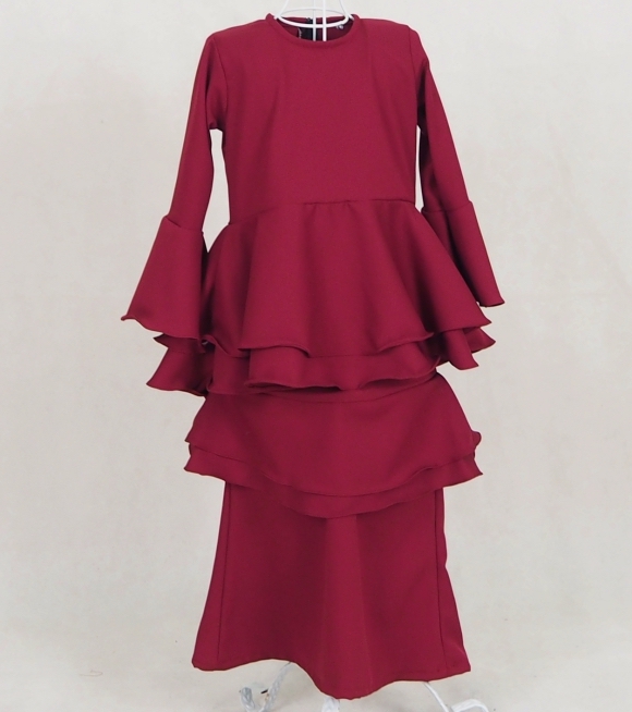 SW5049 Kid's Baju Kurung Maroon