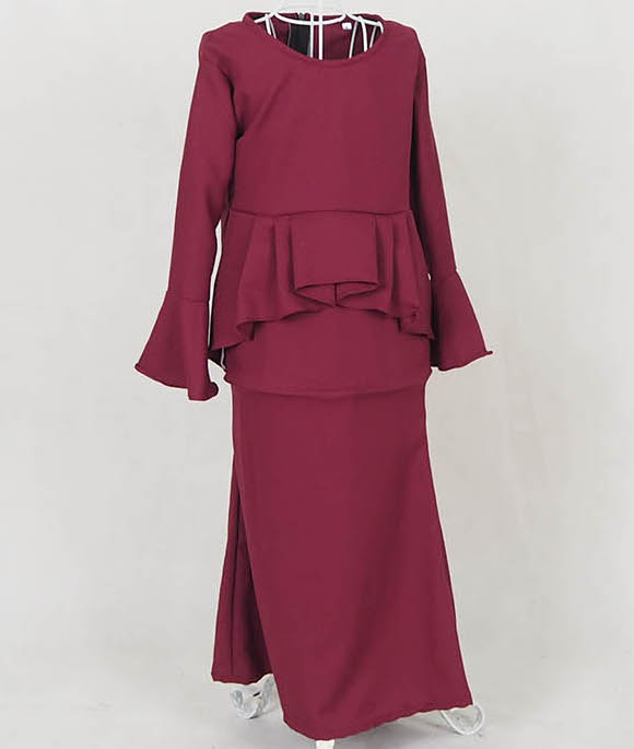 SW5058 Kid's Baju Kurung Maroon