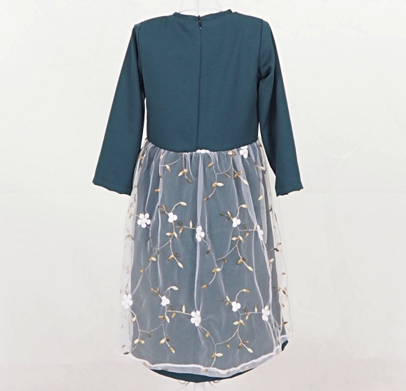SW5066 KId's Dress Emerald Green