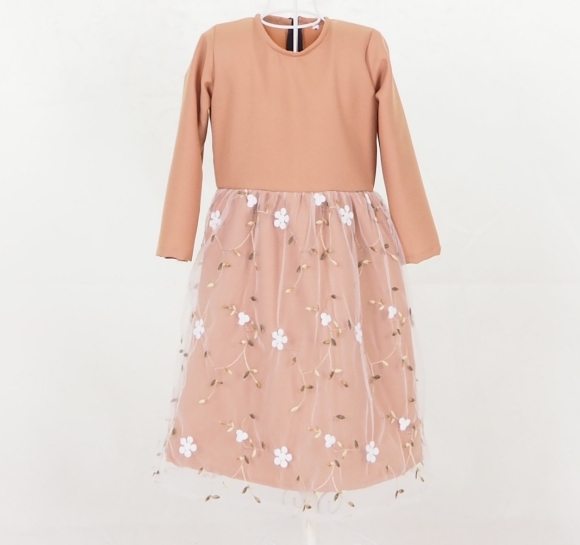 SW5067 Kid's Dress Dark Brown