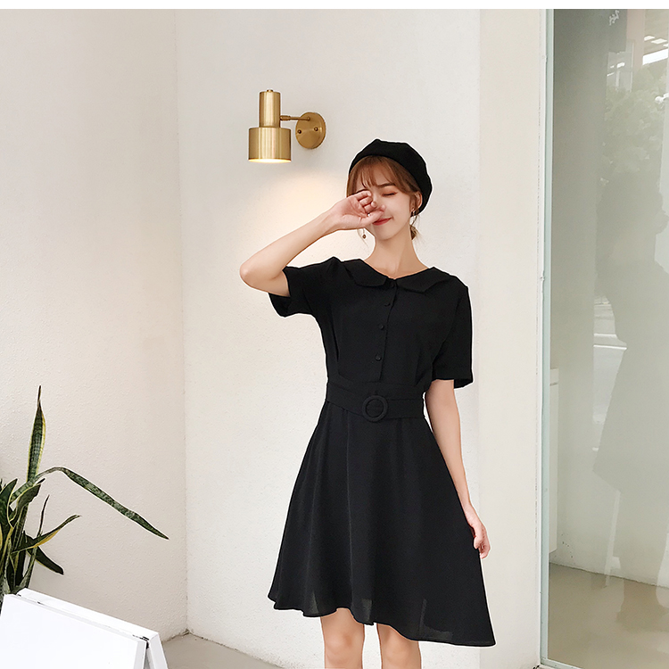 VW12356 Charming Collar Dress Black