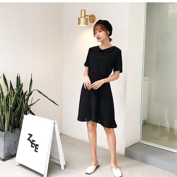 VW12356 Charming Collar Dress Black