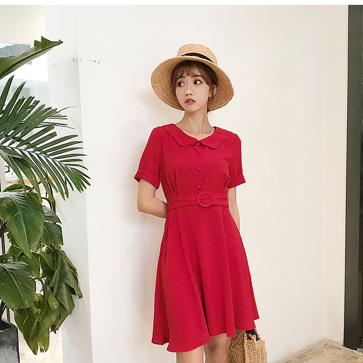 VW12356 Charming Collar Dress Red