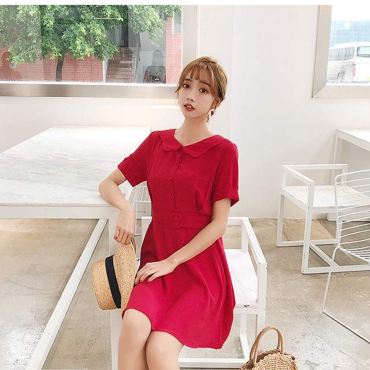 VW12356 Charming Collar Dress Red