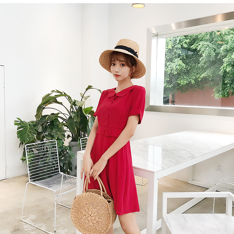 VW12356 Charming Collar Dress Red