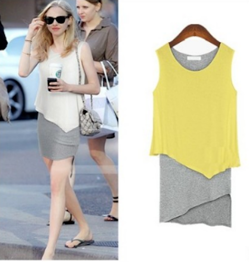 WD21726 Stylish One Piece Dress Yellow