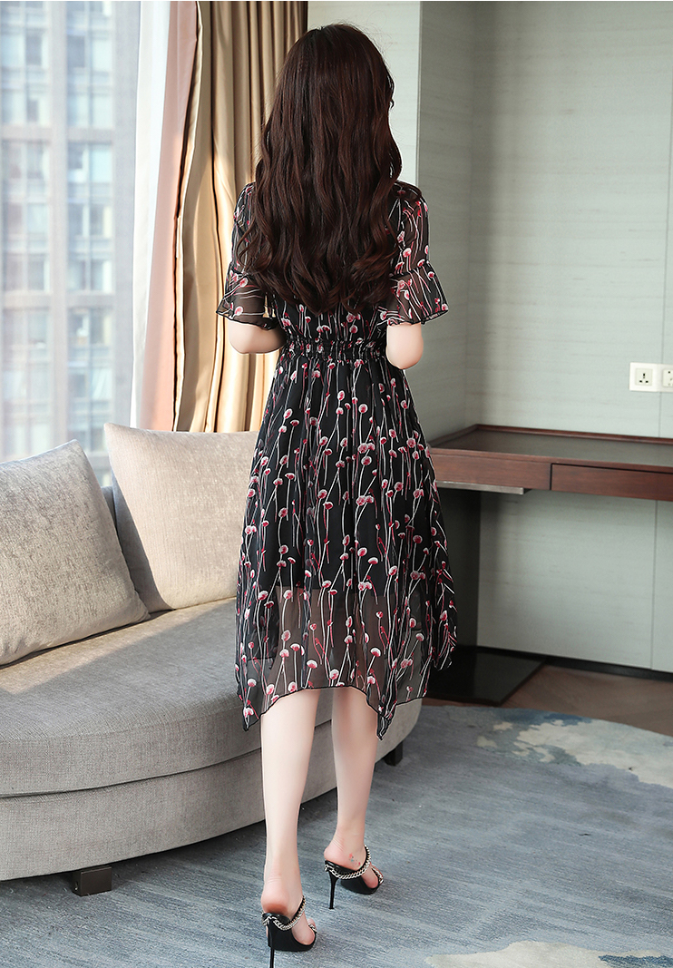 GW2269 Pretty Printed Chiffon Dress As Picture