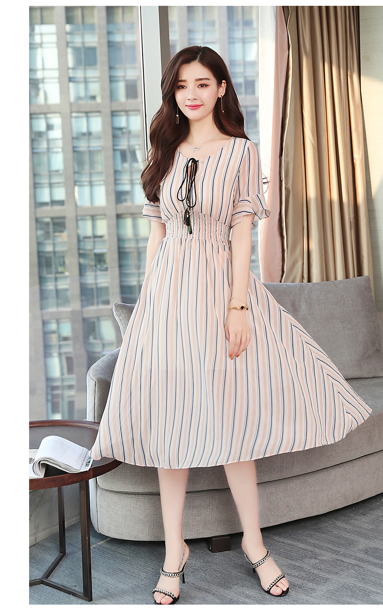 GW2270 Fashion Stripe Dress As Picture