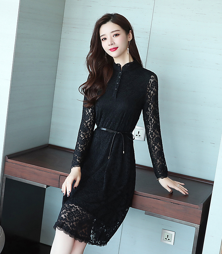 GW2275 Classic Lace Dress Black