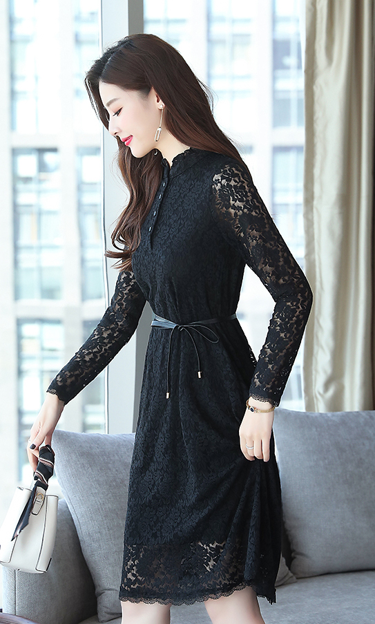 GW2275 Classic Lace Dress Black