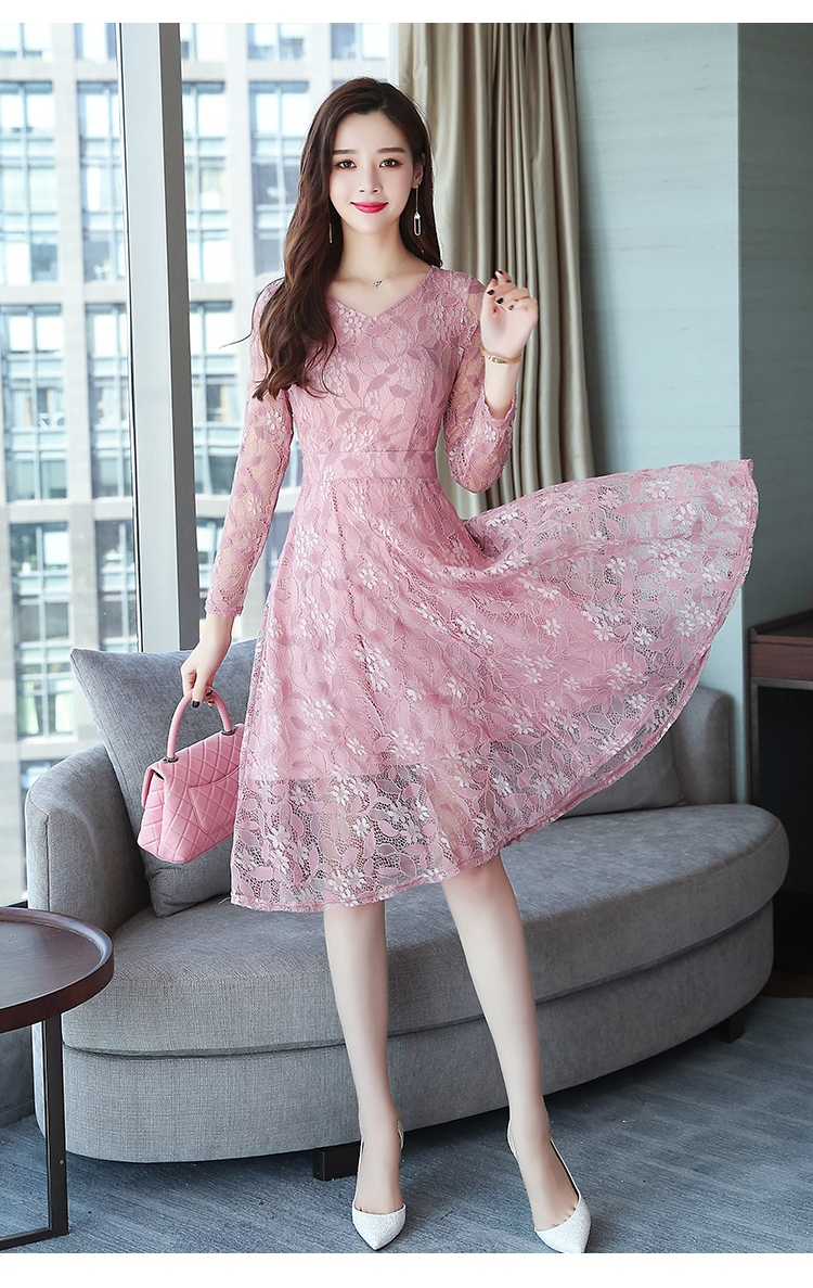 GW2276 Charming Lace Dress Pink