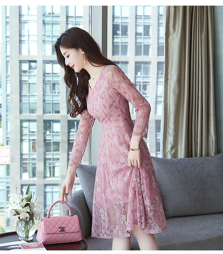 GW2276 Charming Lace Dress Pink