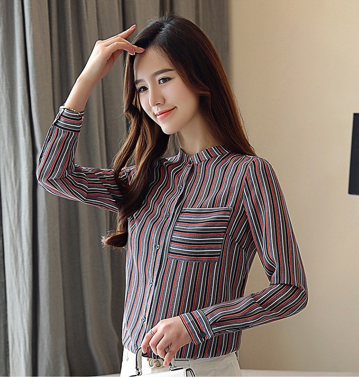 GW2289 Stylish Stripe OL Top As Picture