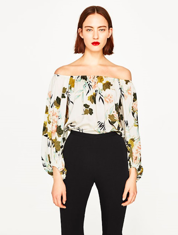 BM71132 Tropical Off-Shoulder Bodysuit As Picture