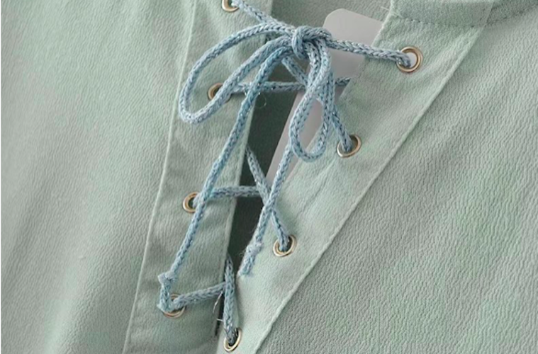 BM71134 Front Criss Cross Frill Blouse Mint