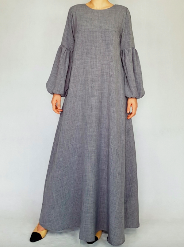 BM71135 Pretty Design Jubah Grey